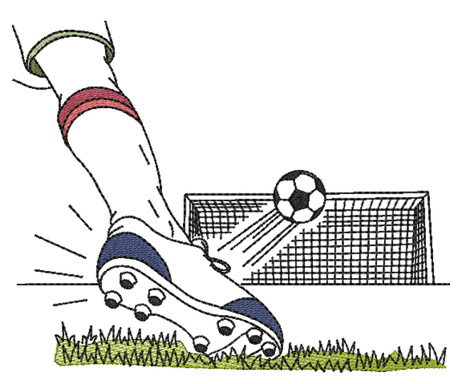 Stickdatei Fußball Fußballtor Redwork SET Mein Zeugnis Fußballliebe