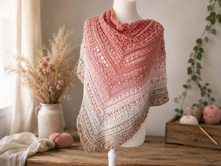 Crochet Pattern Triangular Scarf "Tiasa"