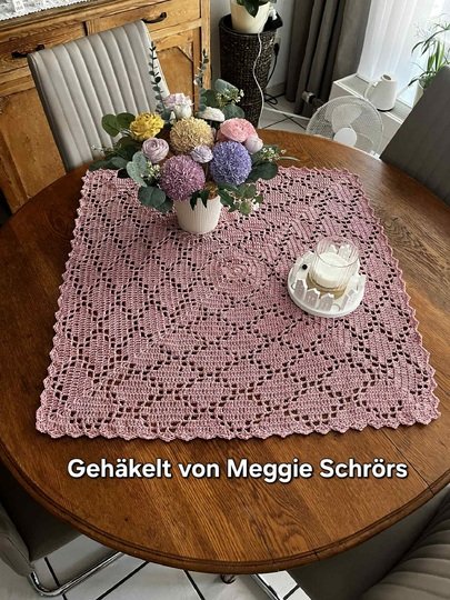 Filet Tischdecke "Rauten", Mitteldecke, für Anfänger geeignet