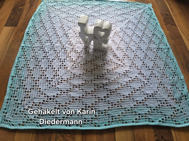 Filet Tischdecke "Rauten", Mitteldecke, für Anfänger geeignet