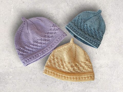 Strickanleitung Baby-Mützchen in 3 Größen, ca. 0 - 18 Monate   #389