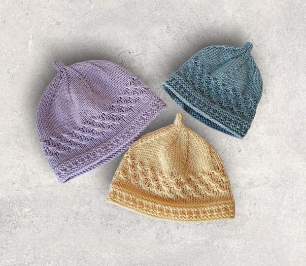 Strickanleitung Baby-Mützchen in 3 Größen, ca. 0 - 18 Monate   #389