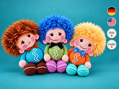Häkelanleitung Kleine Wuschel-Freunde
