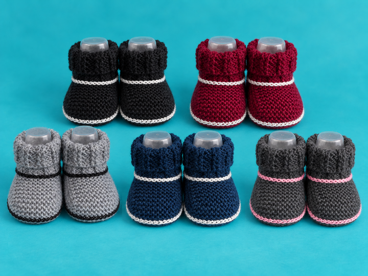 Knitted Baby Booties – English Knitting Pattern PDF