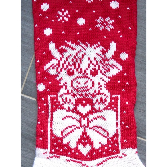 Knitting pattern for "Gift Time" XXL Christmas stocking (2 foot designs!)