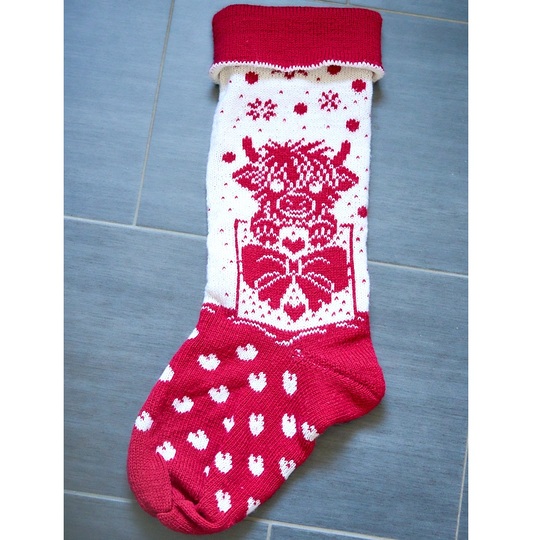 Knitting pattern for "Gift Time" XXL Christmas stocking (2 foot designs!)