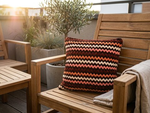 Crochet Pattern Cozy Wave – Textured Chenille Cushion 40x40 cm