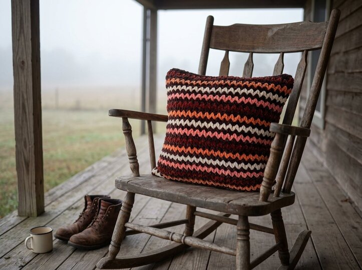 Crochet Pattern Cozy Wave – Textured Chenille Cushion 40x40 cm