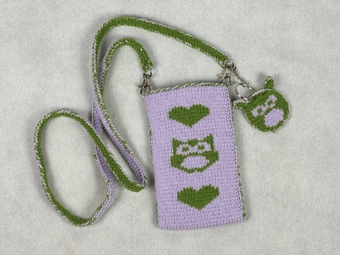 Cell Phone Case 'Trine' – Reversible with Interior Pocket - Double Knitting