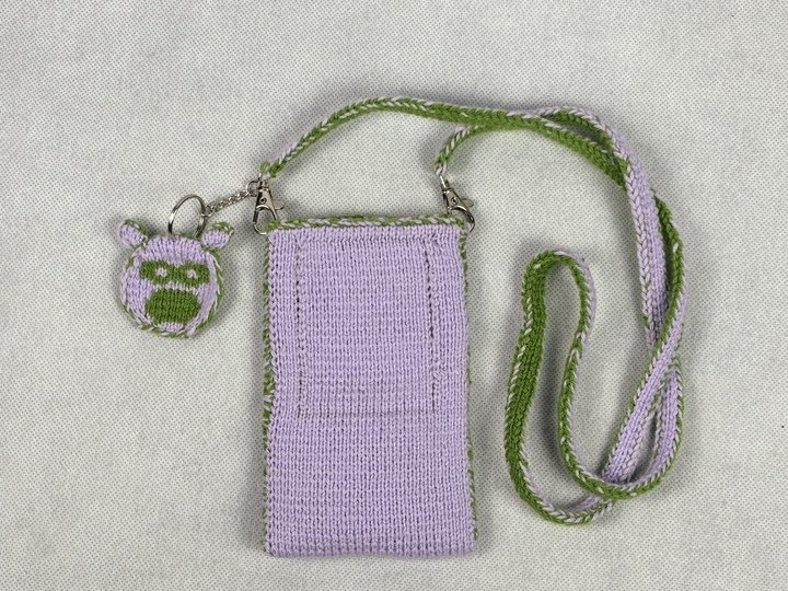 Cell Phone Case 'Trine' – Reversible with Interior Pocket - Double Knitting