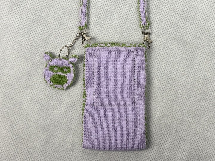 Cell Phone Case 'Trine' – Reversible with Interior Pocket - Double Knitting