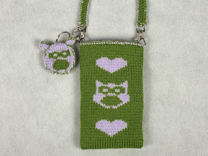 Cell Phone Case 'Trine' – Reversible with Interior Pocket - Double Knitting