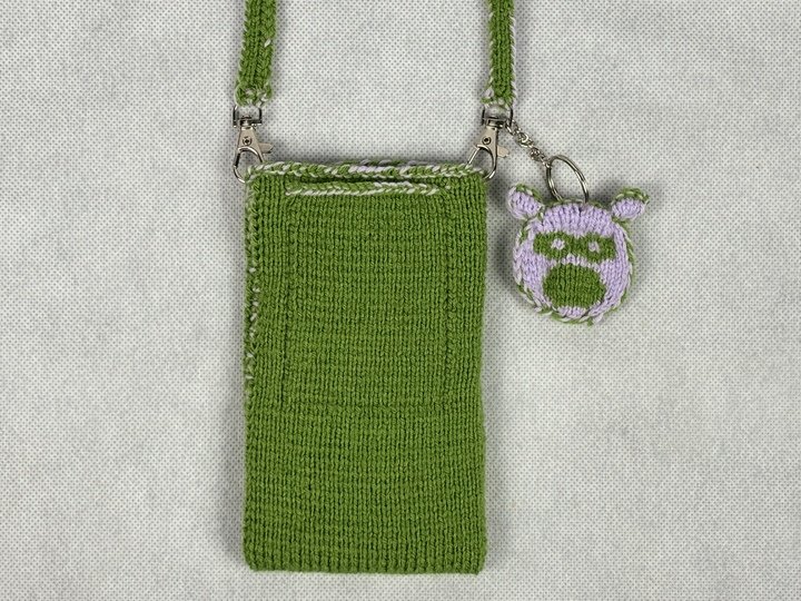Cell Phone Case 'Trine' – Reversible with Interior Pocket - Double Knitting