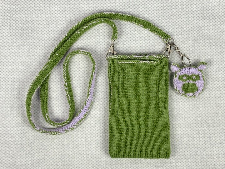 Cell Phone Case 'Trine' – Reversible with Interior Pocket - Double Knitting