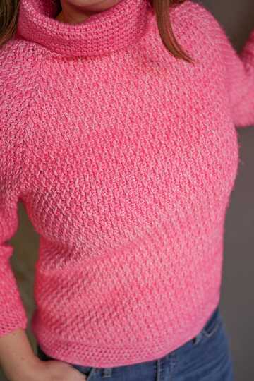 Häkelanleitung Rollkragen Pullover "Maja", RVO Raglan, alle Größen möglich