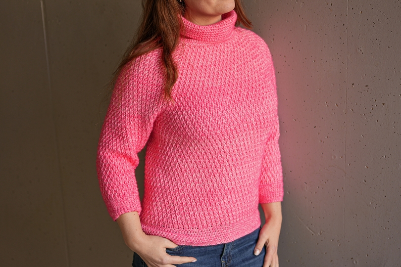 Häkelanleitung Rollkragen Pullover "Maja", RVO Raglan, alle Größen möglich