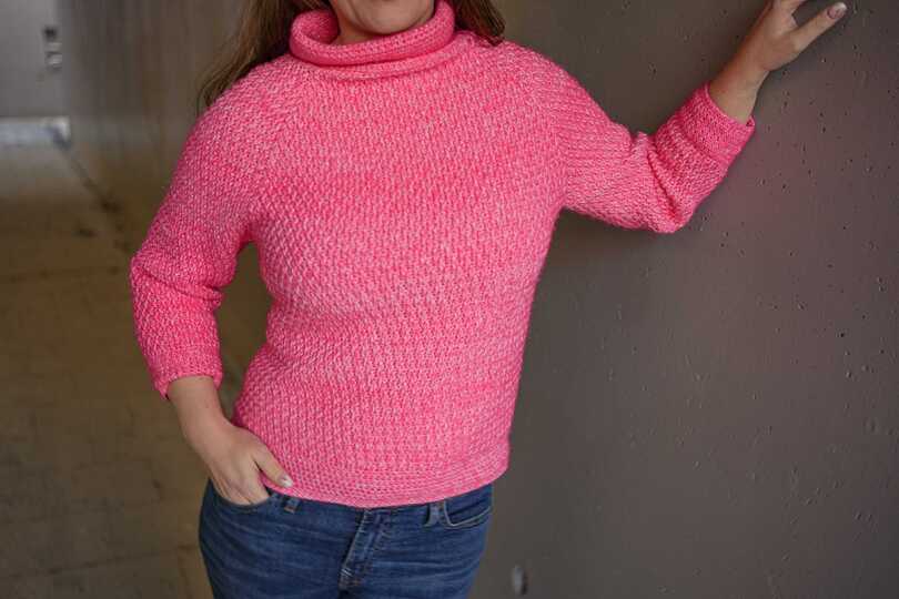 Häkelanleitung Rollkragen Pullover "Maja", RVO Raglan, alle Größen möglich