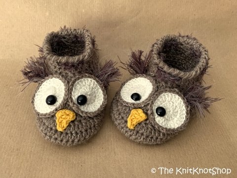 Häkelanleitung Babyschuhe Eulen
