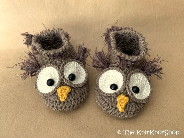 Häkelanleitung Babyschuhe Eulen