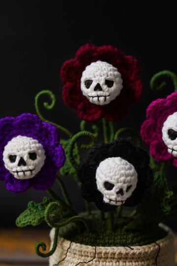 skull flower pot pattern PDF