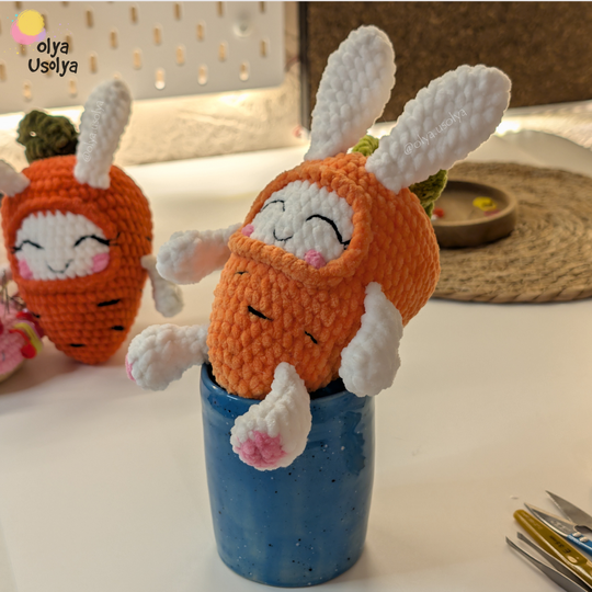 Free Carrot Bunny Crochet Pattern - Easter Amigurumi PDF