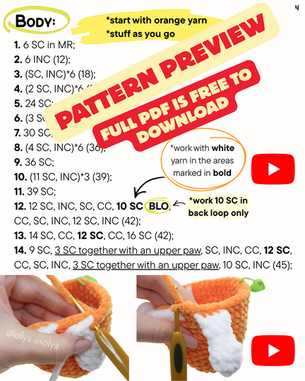 Free Carrot Bunny Crochet Pattern - Easter Amigurumi PDF