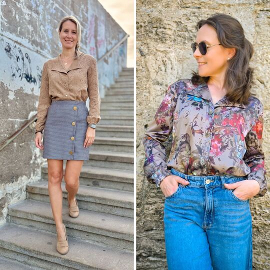 Schnittmuster Bluse Fiona | mit Reverskragen und V-Ausschnitt | Gr. 34-48