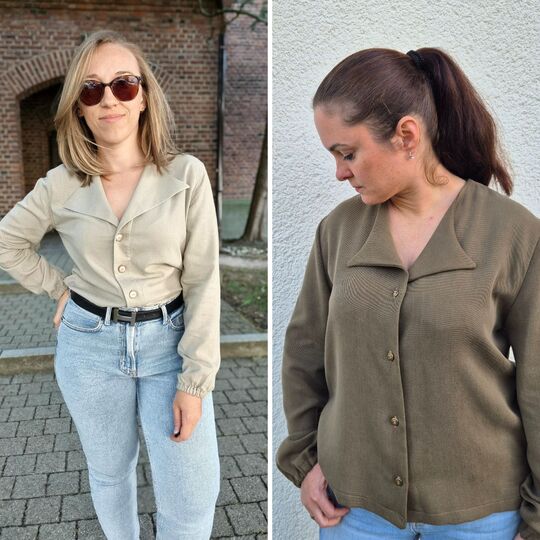 Schnittmuster Bluse Fiona | mit Reverskragen und V-Ausschnitt | Gr. 34-48