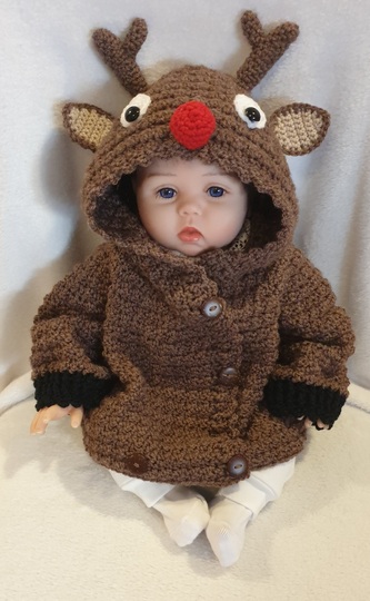 Crochet Pattern Baby Overall Rudolph 2-in-1 Jacket & Romper Cozy Wrap Look