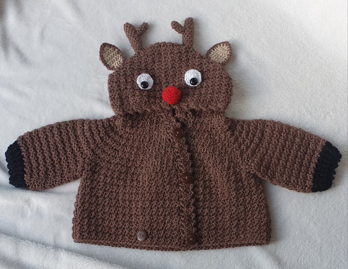Crochet Pattern Baby Overall Rudolph 2-in-1 Jacket & Romper Cozy Wrap Look
