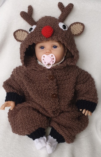 Crochet Pattern Baby Overall Rudolph 2-in-1 Jacket & Romper Cozy Wrap Look