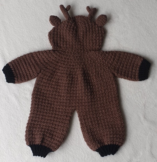 Häkelanleitung Baby Overall Rudolph 2-in-1 Jacke, Strampler, Wickellook