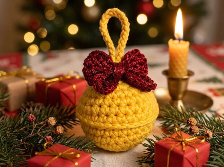 Crochet Pattern Christmas Bell “Jingle bells” with Bow