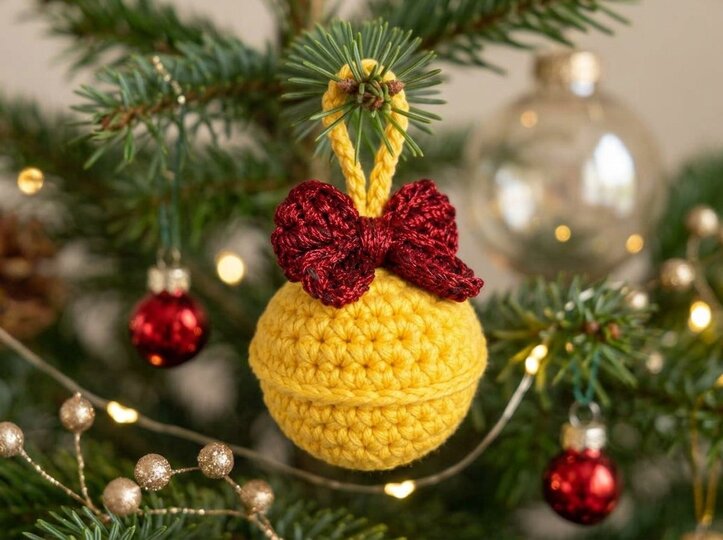 Häkelanleitung Weihnachtsglöckchen „Jingle bells“ mit Schleife