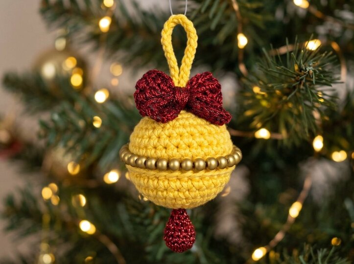 Häkelanleitung Weihnachtsglöckchen „Jingle bells“ mit Schleife