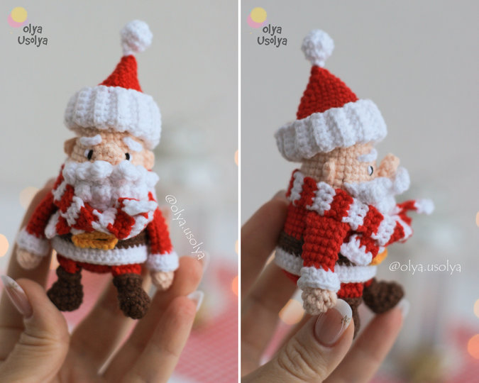2 in 1 Tiny Santa & Fluffy Christmas Tree Crochet Pattern Bundle