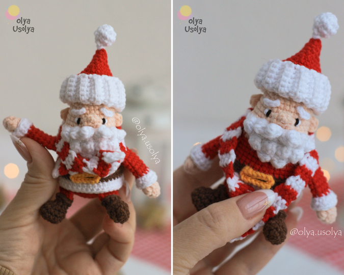 2 in 1 Tiny Santa & Fluffy Christmas Tree Crochet Pattern Bundle
