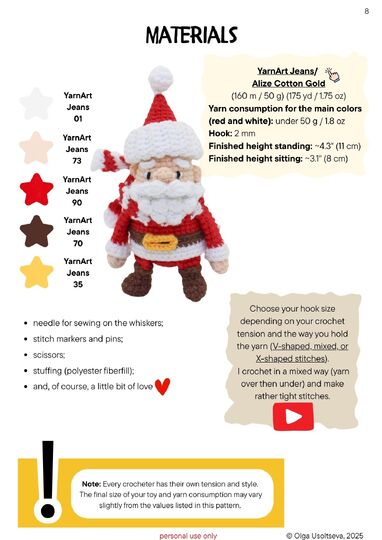 2 in 1 Tiny Santa & Fluffy Christmas Tree Crochet Pattern Bundle