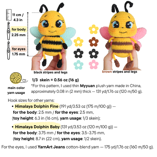 Buzzy Juju Plush Bee Amigurumi Crochet Pattern