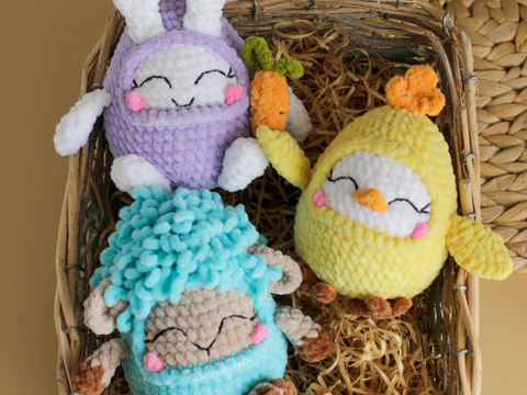 Little Farm Babies 3-in-1 Crochet Pattern - Chick, Bunny & Lamb