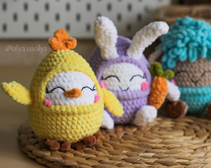Little Farm Babies 3-in-1 Crochet Pattern - Chick, Bunny & Lamb