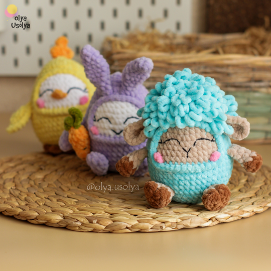 Little Farm Babies 3-in-1 Crochet Pattern - Chick, Bunny & Lamb