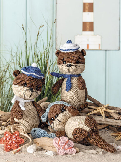 Ein vergnügter Tag am Meer, Otterfamilie, gehäkelt