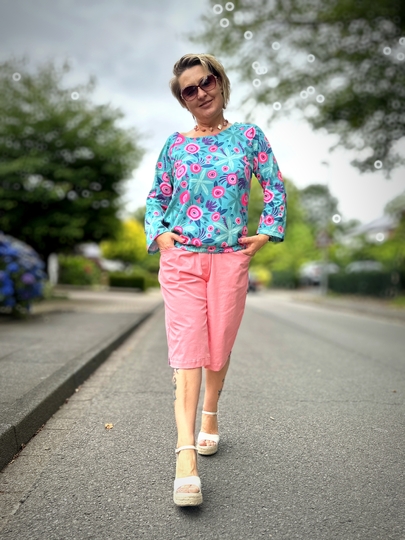 Schnittmuster INULA weiter Barrel Cargo Jeans Hosenschnitt mit Gummibund