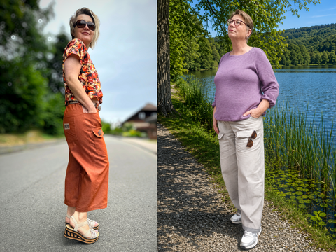 Sewing Pattern INULA – Wide-Leg Barrel Cargo Jeans with Elastic Waistband