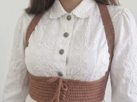 Häkelanleitung Korsage / Corsage mit Trägern – Crochet Corset (DE & EN)