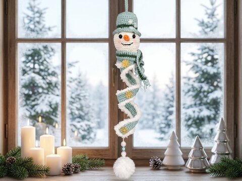 Häkelanleitung Schneemann als Spirale – Winterzauber – Weihnachtsdeko