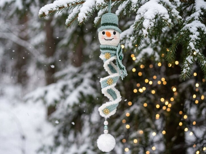 Häkelanleitung Schneemann als Spirale – Winterzauber – Weihnachtsdeko