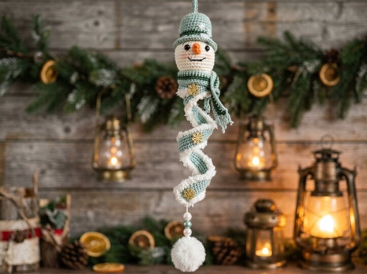 Häkelanleitung Schneemann als Spirale – Winterzauber – Weihnachtsdeko
