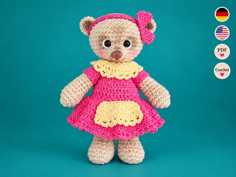 Crochet Pattern Lady Teddy